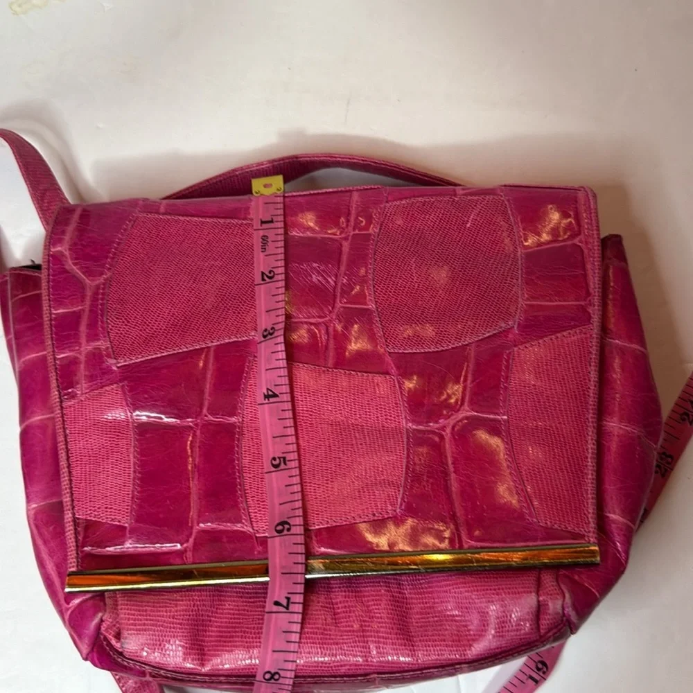 Sharif vintage Pink crocodile pattern Handbag - Picture 12 of 12